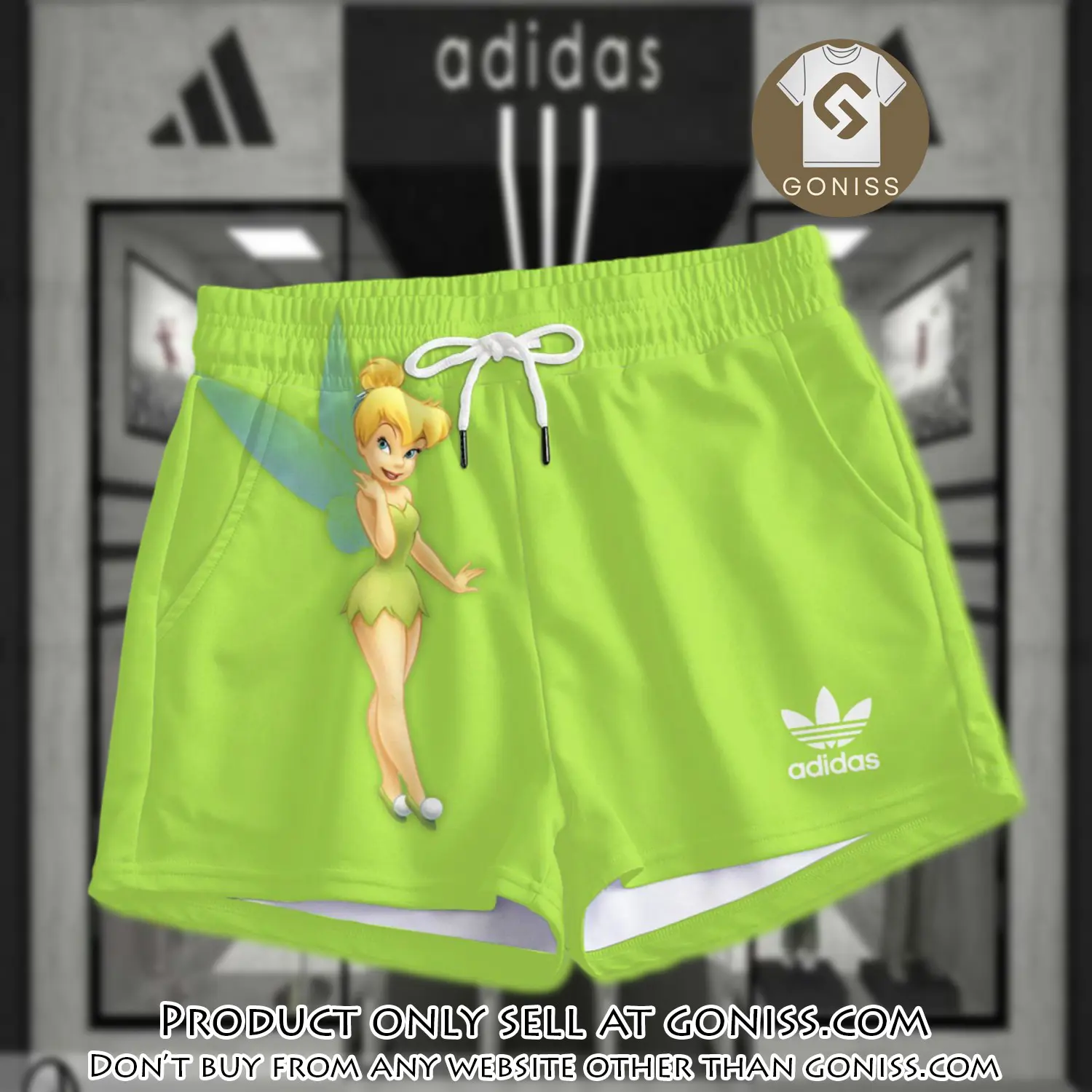 Premium tinker bell in adidas women shorts lady beach shorts wms1073 gn1230649
